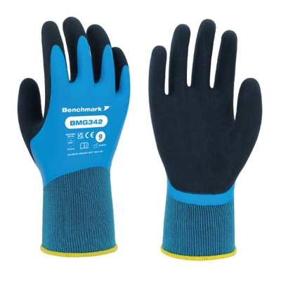 Benchmark BMG342 Water Repellent Latex-Coated Grip Gloves